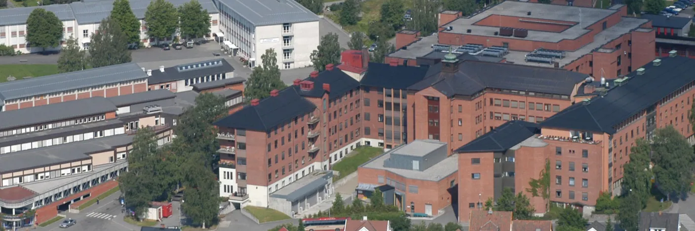 Sykehuset på Gjøvik sett ovenfra.