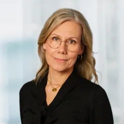 A woman wearing glasses