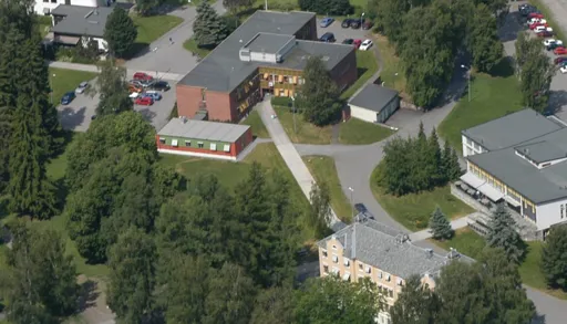Sykehusområdet på Sanderud sett ovenfra.