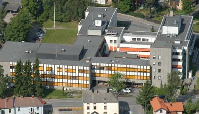 Sykehuset på Hamar sett ovenfra.